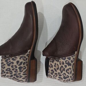NAOT Leopard Print Brown Ankle Boots Women's Size 6